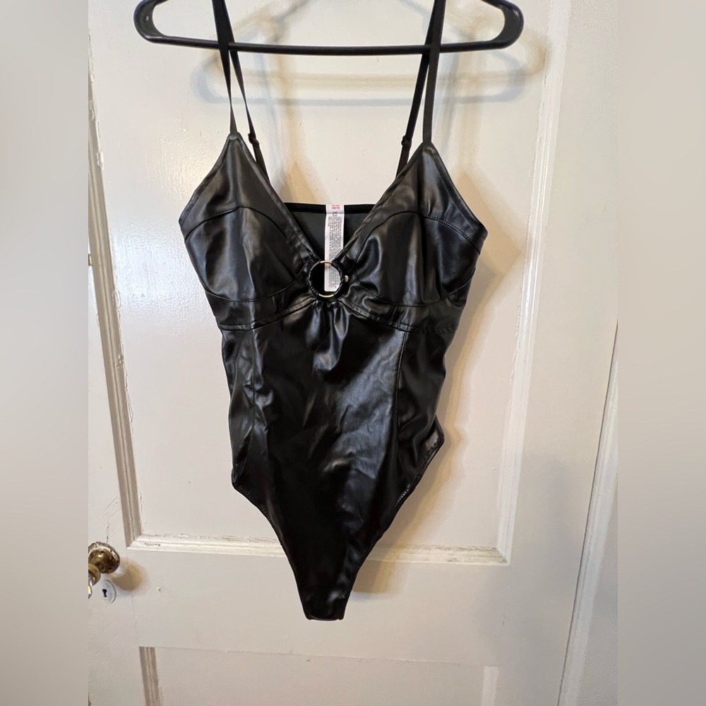 Faux lather style one price lingerie